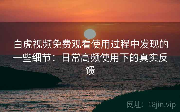 白虎视频免费观看使用过程中发现的一些细节：日常高频使用下的真实反馈