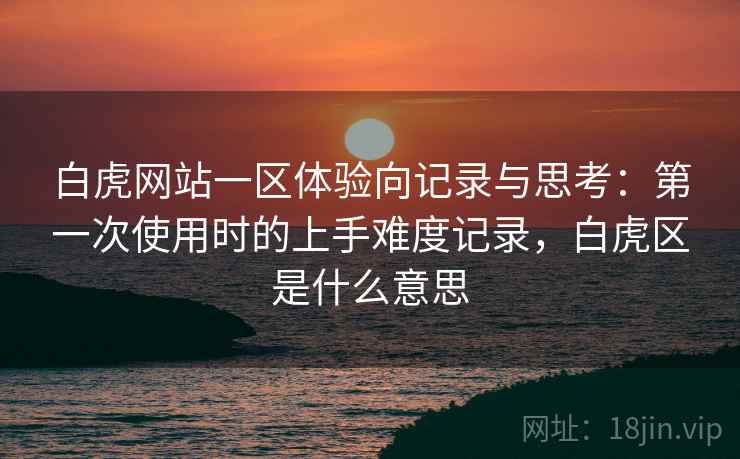白虎网站一区体验向记录与思考：第一次使用时的上手难度记录，白虎区是什么意思