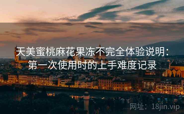 天美蜜桃麻花果冻不完全体验说明：第一次使用时的上手难度记录