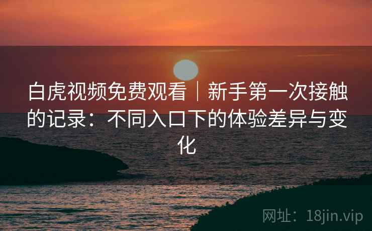 白虎视频免费观看｜新手第一次接触的记录：不同入口下的体验差异与变化