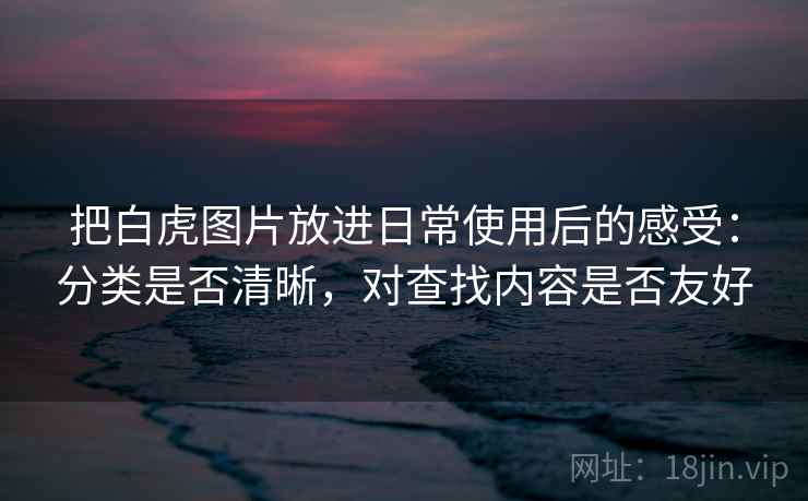 把白虎图片放进日常使用后的感受：分类是否清晰，对查找内容是否友好